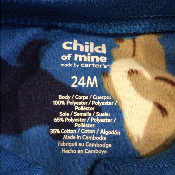 Fleece Footed Pajamas Size 24 Months - Picture 3 of 3